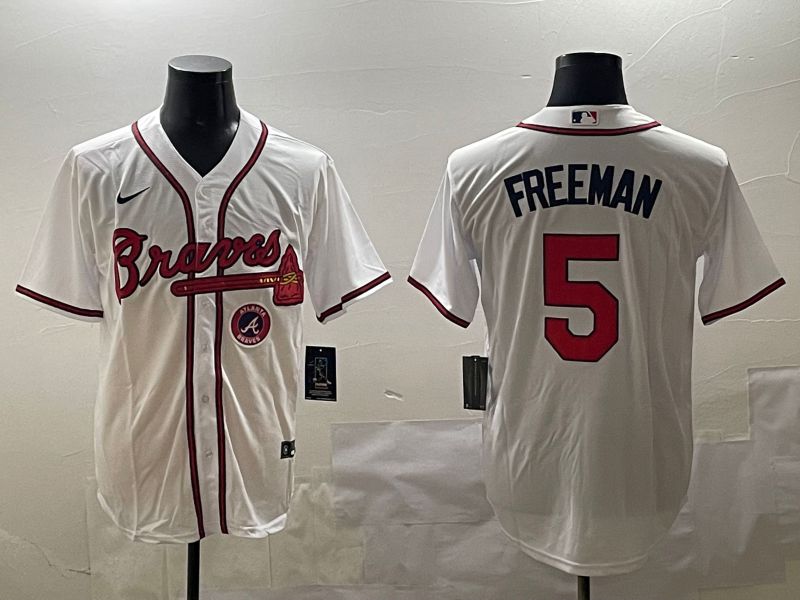 Men Atlanta Braves 5 Freeman White Game 2025 Nike MLB Jersey style 5